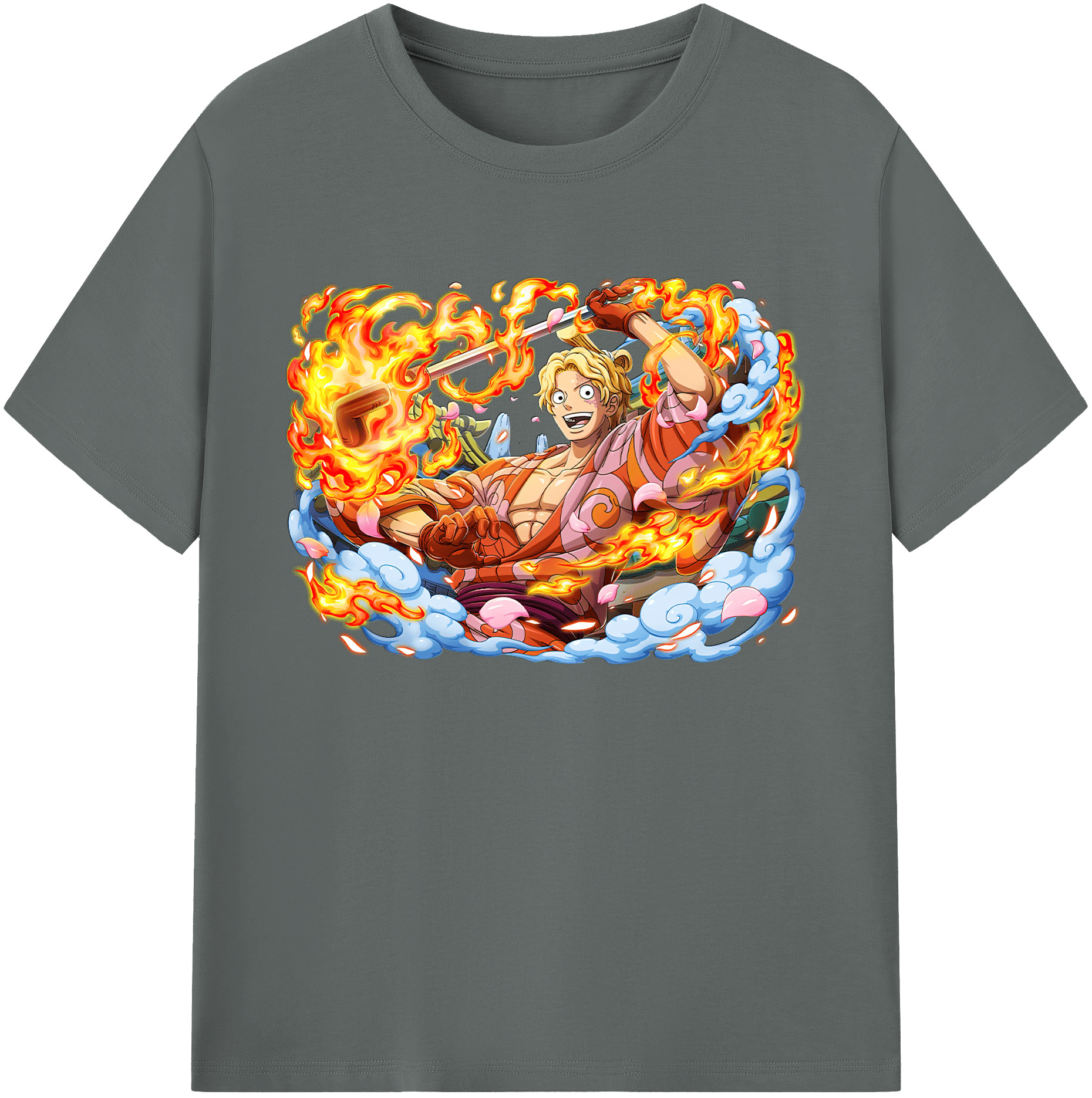 （画像用） ワンピース サンジ ONE PIECE Sanji 綿100％ メンズ半袖Tシャツ｜肌触りやわらか＆通気性